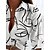 billige Tops &amp; Blouses-Dame Skjorte Bluse Abstrakt Arbejde Afslappet Daglig Trykt mønster Hvid Langærmet Elegant Krave Forår Efterår