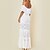 cheap Casual Dresses-Women&#039;s Lace Dress White Dress Long Dress Maxi Dress White Pure Color Sleeveless Summer Spring Fall Lace Vacation Off Shoulder Slim Wedding Guest Vacation Spring Dress 2023 S M L XL