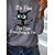 economico T-shirts-Per donna maglietta Nero Rosso Blu Stampa Gatto Testo Giornaliero Fine settimana Manica lunga Rotonda Essenziale Standard Gatto Pittura S