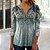 cheap Tops &amp; Blouses-Women&#039;s Shirt Blouse Red Blue Green Button Print Graphic Holiday Weekend 3/4 Length Sleeve Round Neck Streetwear Casual Regular S