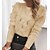 cheap Sweaters-Women&#039;s Pullover Sweater Jumper Jumper Ribbed Knit Knitted Lace Trims Crew Neck Pure Color Outdoor Daily Stylish Casual Winter Fall Khaki Light gray S M L