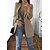 preiswerte Women&#039;s Coats &amp; Jackets-Damen Blazer Sakko Feste Farbe Tasche Schick &amp; Modern Langarm Mantel Frühling Herbst Casual Öffnung vorne Standard Jacken Wein