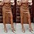 abordables Skirts-Mujer Falda faldas de trabajo Cuero Artificial Midi Marrón Faldas Separado Oficina / Carrera Diario Moda S M L