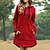 baratos Vestidos Casuais-Mulheres Vestido casual Vestido com capuz Roupa de inverno Minivestido Preto Amarelo Vermelho Cor imaculada Manga Longa Inverno Outono Bolsos à moda Com Capuz Ajuste Largo Final de semana 2022 S M L