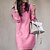 cheap Mini Dresses-Women&#039;s Sweater Dress Winter Dress Shift Dress Mini Dress Pink Yellow Khaki Navy Blue Gray White Long Sleeve Pure Color Knit Winter Fall Turtleneck Stylish Mature 2022 S M L XL XXL 3XL