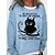 cheap Hoodies &amp; Sweatshirts-Women&#039;s Oversized Sweatshirt Pullover Graphic Basic Blue Khaki Gray Street Casual Round Neck Long Sleeve Top Micro-elastic Fall &amp; Winter
