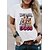 cheap T-Shirts-Women&#039;s T shirt Tee Burgundy Tee 100% Cotton Graphic Dog Letter Black White Wine Print Short Sleeve Daily Holiday Weekend Basic Round Neck Regular Fit