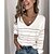 billige Hættetrøjer &amp; sweatshirts-Dame Sweatshirt bluse Basale Sort Hvid Lyserød Stribe Afslappet Langærmet V-hals
