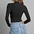 economico Bodysuit-Per donna Body Nero Beige Bianco Tagliato Liscio Informale Manica lunga Collo alto Essenziale S