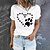 abordables T-shirts-Mujer Camiseta Camiseta burdeos 100% Algodón Graphic Perro Letra Diario Festivos Fin de semana Estampado Negro Manga Corta Básico Escote Redondo