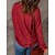 preiswerte Tops &amp; Blouses-Damen T Shirt Rot orange Schwarz Gelb Glatt Täglich Wochenende Langarm Rundhalsausschnitt Basic Standard S