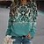 billige Hættetrøjer &amp; sweatshirts-Dame Sweatshirt bluse Basale Lyserød Blå Grøn Grafisk Gade Langærmet Rund hals Bomuld