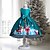 cheap Girls&#039; Dresses-Kids Girls&#039; Christmas Snowflake Santa Claus Dress A Line Dress Christmas Gifts Print Green Blue Wine Midi Sleeveless Elegant Princess Dresses Summer Regular Fit 2-8 Years