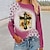 cheap Tops &amp; Blouses-Women&#039;s T shirt Tee Green Blue Purple Print Leopard Sunflower Holiday Weekend Long Sleeve Round Neck Basic Regular Floral Painting S