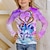 abordables t-shirts 3d fille-Fille 3D Animal Chat T-shirt manche longue 3D effet Automne Hiver Actif Sportif Mode Polyester Enfants 3-12 ans Extérieur du quotidien Standard