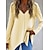 cheap T-Shirts-Women&#039;s T shirt Tee Black White Yellow Plain Daily Weekend Long Sleeve V Neck Basic Regular S