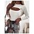 cheap Tops &amp; Blouses-Women&#039;s Blouse Shirt Black Khaki White Cut Out Plain Casual Daily Long Sleeve Round Neck Basic Regular S