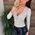 abordables Tops &amp; Blouses-Mujer Camisa Blusa Negro Blanco Amarillo Plano Casual Manga Larga Escote en Pico Básico Regular S