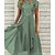 cheap Casual Dresses-Women&#039;s Midi Dress A Line Dress Party Dress Green Light gray Short Sleeve Ruched Print Floral Pure Color Crew Neck Spring Summer Party Stylish Elegant Modern 2022 S M L XL XXL 3XL
