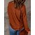 preiswerte Tops &amp; Blouses-Damen T Shirt Rot orange Schwarz Gelb Glatt Täglich Wochenende Langarm Rundhalsausschnitt Basic Standard S