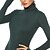 baratos Bodysuit-Mulheres Maiô Verde Preto Vinho Crochê Tecido Casual Manga Longa Gola Alta Básico Algodão S
