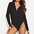 cheap Bodysuit-Women&#039;s Bodysuit Undershirt Plain Black White Long Sleeve Casual Basic V Neck Regular Fit Fall &amp; Winter
