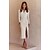 abordables Robes Décontracté-2022 style chaud mode européenne et américaine femmes à manches longues côtelé corde ceinture bouton fente robe sac hanche jupe serrée