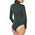 abordables Justaucorps-Body Femme Vert Noir Vin Crochet Plein Casual manche longue Col Haut basique Coton Moulante S