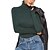 economico Bodysuit-Per donna Body Verde Nero Vino Uncinetto Liscio Informale Manica lunga Collo alto Essenziale Cotone S