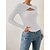 abordables Tops &amp; Blouses-Mujer Camisa Blusa Negro Blanco Rosa Cortado Plano Casual Manga Larga Escote en Pico Básico Regular S