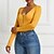 cheap Bodysuit-Women&#039;s Bodysuit Plain Black White Yellow Quarter Zip Long Sleeve Casual Basic U Neck Half Zip Bodycon Fall &amp; Winter