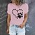 cheap T-Shirts-Women&#039;s T shirt Tee Burgundy Tee 100% Cotton Graphic Dog Letter Daily Holiday Weekend Print Black Short Sleeve Basic Round Neck