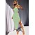 abordables Robes Soirée-Mode sexy robe sans taille avec coutures contrastées de couleur tempérament col incliné sac hanche jupe fendue jupe tricotée à la mode