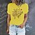 preiswerte T-shirts-Damen T Shirt Weiß Gelb Hellgrün Bedruckt Graphic Buchstabe Täglich Festtage Kurzarm Rundhalsausschnitt Basic 100% Baumwolle Standard Farbe S