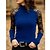 abordables Tops &amp; Blouses-Mujer Camiseta Plano Diario Fin de semana Granate Azul cielo Negro Encaje Retazos Manga Larga Básico Cuello Alto Ajuste regular Otoño invierno