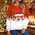 cheap Hoodies &amp; Sweatshirts-Women&#039;s Sweatshirt Pullover Streetwear Red Reindeer Christmas Long Sleeve Round Neck S M L XL 2XL 3XL