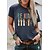 preiswerte T-shirts-Damen T Shirt Schwarz Weiß Wein Bedruckt Graphic Buchstabe Täglich Festtage Kurzarm Rundhalsausschnitt Basic 100% Baumwolle Standard Farbe S