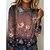 preiswerte Super Sale-Damen T Shirt Schmetterling Bedruckt Täglich Wochenende Vintage Basic Langarm Rundhalsausschnitt Rosa Herbst Winter