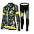 abordables Ropa de ciclismo-Mujer Manga Larga Maillot de Ciclismo con Mallas Invierno Malla Licra Poliéster Morado Amarillo Negro Flores Botánica Bicicleta Camiseta / Maillot Medias / Mallas Largas Resistente a los rayos UV