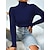 baratos Bodysuit-Mulheres Blusa Camisa Social Verde Preto Azul Tecido Casual Manga Longa Gola Alta Básico Padrão S