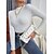 economico Bodysuit-Per donna Blusa Camicia Verde Nero Blu Liscio Informale Manica lunga Rotonda Essenziale Standard S