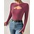 economico Tops &amp; Blouses-Per donna Camicia Blusa Nero Bianco Rosa Tagliato Liscio Informale Manica lunga A V Essenziale Standard S