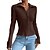 cheap Super Sale-Women&#039;s Blouse Split Button-Down Classic Sweet Solid / Plain Color Shirt Collar Spring &amp;  Fall Regular Black Pink Purple Brown Apricot