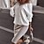 preiswerte Casual Kleider-Damen strickkleid Etuikleid Strickkleid Minikleid Weiß Farbblock 3/4 Ärmel Winter Herbst Frühling Patchwork Stilvoll Ein-Schulter Wochenende 2022 S M L XL XXL 3XL