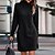 cheap Casual Dresses-Women&#039;s Sweater Dress Shift Dress Knit Dress Mini Dress Black White Army Green Pure Color Long Sleeve Winter Fall Spring Split Fashion Turtleneck Loose Fit Daily 2022 S M L XL