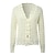 cheap Cardigans-Women&#039;s Cardigan Sweater Jumper Crochet Knit Button Beads Cropped V Neck Solid Color Daily Holiday Casual Winter Fall White S M L