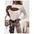 abordables Tops &amp; Blouses-Mujer Blusa Camisa Negro Caqui Blanco Cortado Plano Casual Diario Manga Larga Escote Redondo Básico Regular S