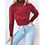 cheap Bodysuit-Women&#039;s Blouse Shirt Black Blue Red Plain Casual Daily Long Sleeve High Neck Basic Fleece Crop Fleece lined S