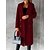 cheap Coats &amp; Trench Coats-Women&#039;s Coat Warm Valentine&#039;s Day Office / Career Button Double Breasted Lapel Stylish OL Style Solid Color Regular Fit Outerwear Long Sleeve Fall Winter Black Pink Wine S M L XL XXL