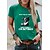 preiswerte T-Shirt-Damen T Shirt Schwarz Wein Rote Bedruckt Graphic Hund Täglich Festtage Kurzarm Rundhalsausschnitt Basic 100% Baumwolle Standard Farbe S